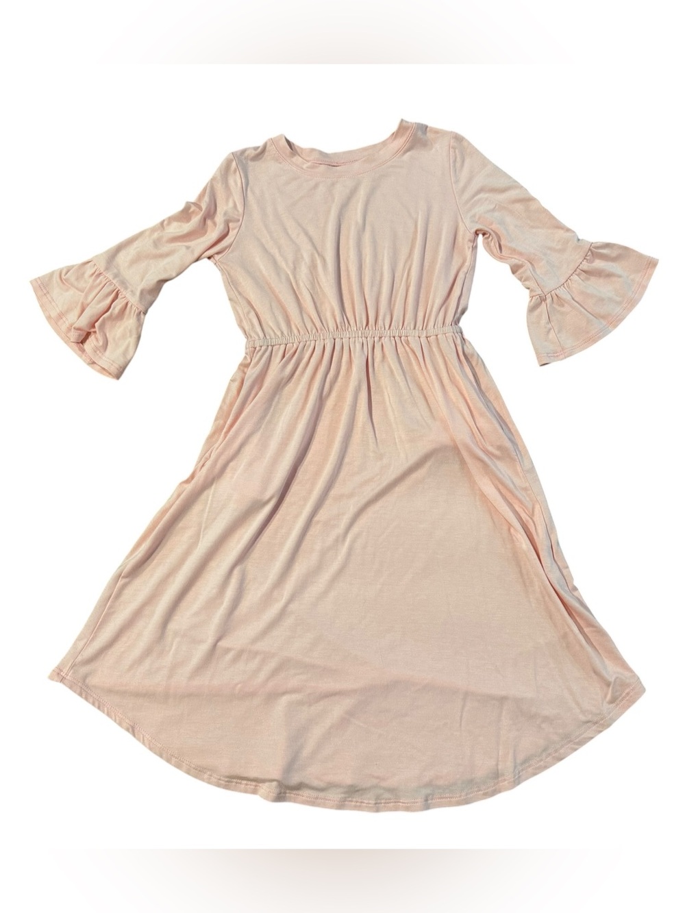 Light Pink Ruffle Sleeve Pocket Dress Size 7/8